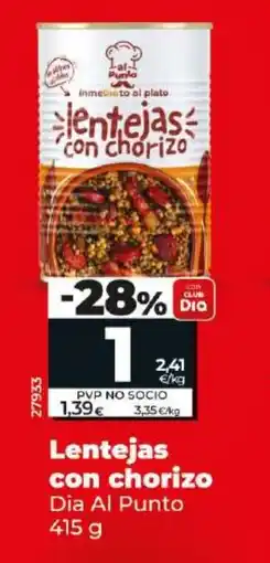 Maxi Dia Lentejas con chorizo oferta