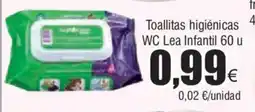 FROIZ Toallitas higiénicas WC Lea Infantil 60 u oferta