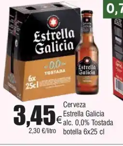 FROIZ Cerveza Estrella Galicia alc. 0,0% Tostada botella 6x25 cl oferta
