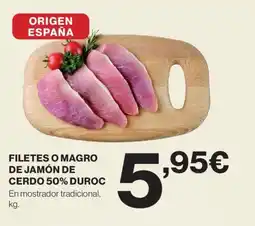 Hipercor FILETES O MAGRO DE JAMÓN DE CERDO 50% DUROC oferta