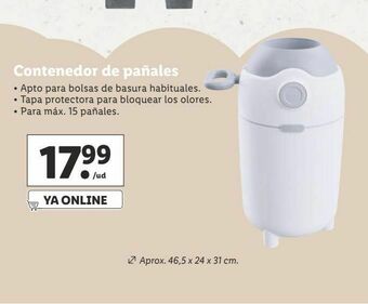 Lidl Contenedor de pañales oferta