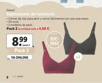 Lidl Sujetador de lactancia esmara oferta