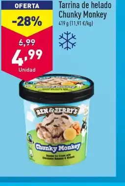 ALDI Tarrina de helado Chunky Monkey oferta