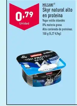 ALDI MILSANIⓇ Skyr natural alto en proteína oferta