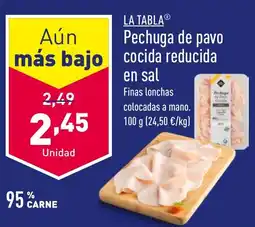 ALDI LA TABLAⓇ Pechuga de pavo cocida reducida en sal oferta