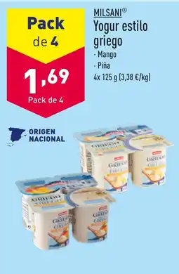 ALDI MILSANIⓇ Yogur estilo griego oferta