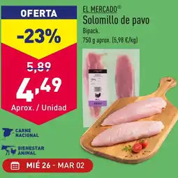 ALDI EL MERCADOⓇ Solomillo de pavo oferta