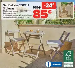 Carrefour Set Balcón CORFU 3 piezas oferta
