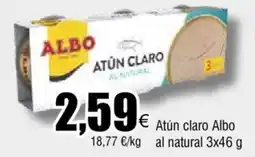 FROIZ Atún claro Albo al natural 3x46 g oferta
