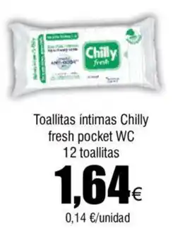 FROIZ Toallitas íntimas Chilly fresh pocket WC 12 toallitas oferta