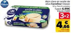 Carrefour Atún claro en aceite de oliva Carrefour Classic oferta