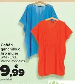 Carrefour Caftán ganchillo o liso mujer S/M - L/XL Varios modelos oferta
