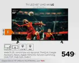 Tien 21 TV LED 65" UHD 4K LG 65UR76006LL oferta