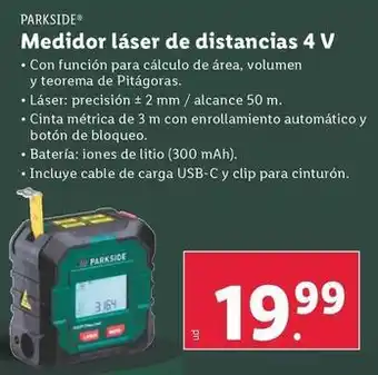 Lidl Parkside - medidor laser de distâncias 4 v oferta