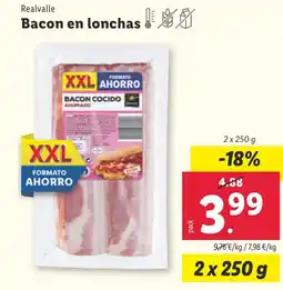 Lidl Realvalle Bacon en lonchas oferta
