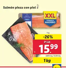 Lidl Salmón pieza con piel ! oferta