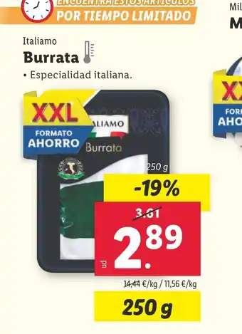 Lidl Italiamo Burrata oferta
