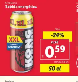 Lidl Kong Strong Bebida energética oferta