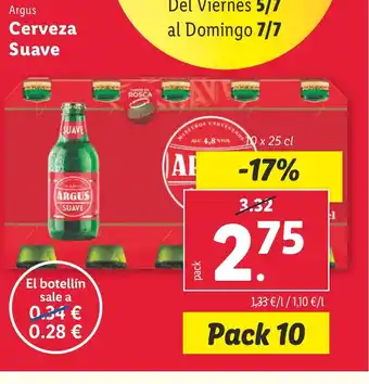 Lidl Argus Cerveza Suave oferta