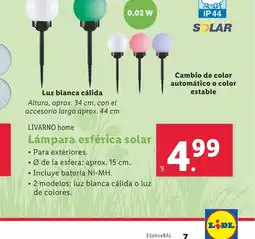 Lidl Lámpara esférica solar oferta