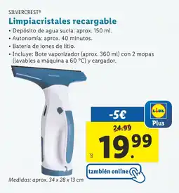 Lidl Limpiacristales recargable oferta