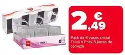 Supeco Pack de 6 vasos tivoli o pack 3 jarras de cerveza oferta
