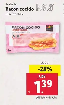 Lidl Realvalle Bacon cocido oferta