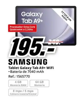 MediaMarkt SAMSUNG Tablet Galaxy Tab A9+ WiFi oferta