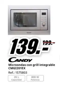 MediaMarkt Microondas con grill integrable CMGI201EX oferta