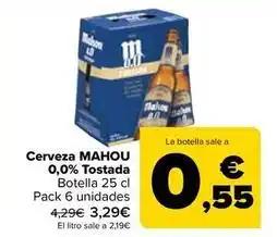 Carrefour Mahou - cerveza 0,0% tostada oferta