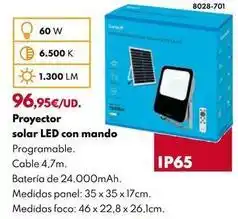 BricoCentro Proyector solar led con mando oferta