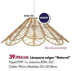 BricoCentro Lámpara colgar natural oferta