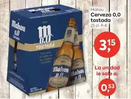 Suma Supermercados Mahou Cerveza 0,0 tostada oferta