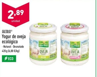 ALDI Gutbio Yogur de oveja ecológico 420g oferta