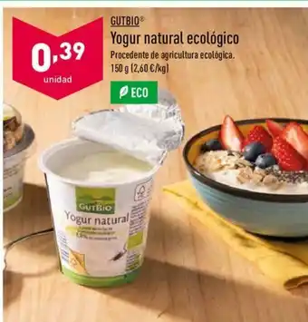 ALDI Gutbio Yogur natural ecológico 150g oferta