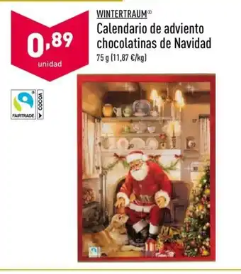 ALDI Wintertraum Calendario de adviento chocolatinas de Navidad 75g oferta