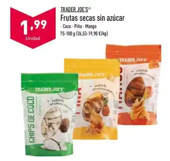 ALDI Trader Joe's Frutas secas sin azúcar 75-100g oferta