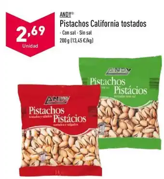 ALDI Andy Pistachos California 200g oferta