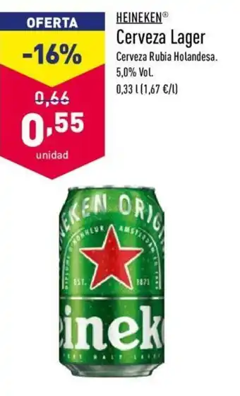 ALDI Heineken Cerveza Lager 0,33l oferta
