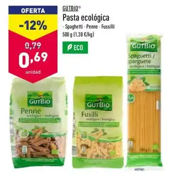 ALDI Gutbio Pasta ecológica 500g oferta