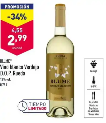 ALDI Blume Vino blanco Verdejo D.O.P Rueda 0,75l oferta