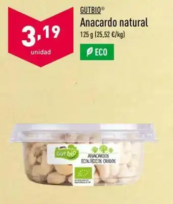ALDI Gutbio Anacardo natural 125g oferta