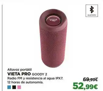 El Corte Inglés Altavoz Portáil Vieta Pro Goody 2 oferta
