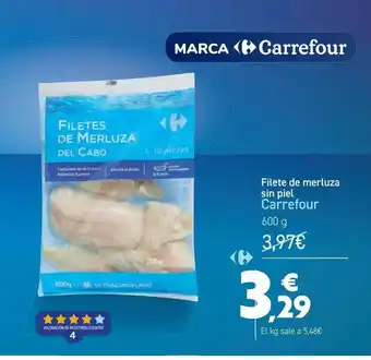 Carrefour Filete De Merluza Sin Piel Carrefour 600g oferta