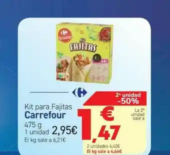 Carrefour 2a Unidad -50% Kit Para Fajitas Carrefour 475g oferta