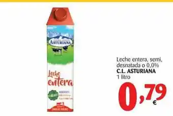 Alimerka Leche Entera Semi Desnatada O 0.0% C.l. Asturiana 1 litro oferta