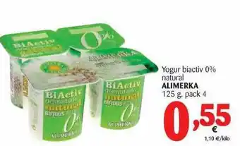 Alimerka Yogur Biactiv 0% Natural Alimerka 125g oferta