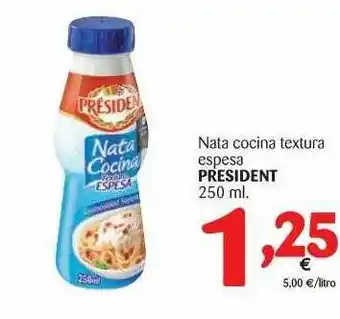 Alimerka Nata Cocina Textura Espesa President 250ml oferta
