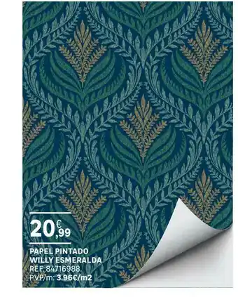 Leroy Merlin Papel Pintado Willy Esmeralda oferta