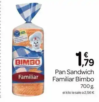 Supermercados El Jamón Pan Sanwich Familiar Bimbo 700g oferta